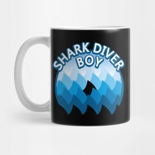 Shark diver boy Mug